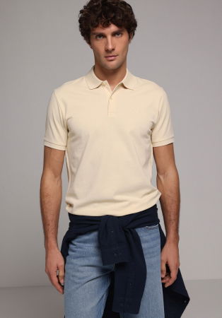 BARBATI - Tricou Polo Galben Regular Barbati