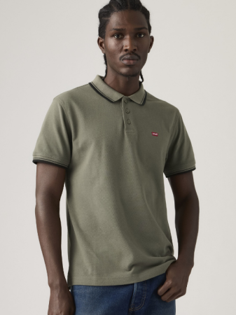 BARBATI - Tricou Polo Haki Regular Barbati