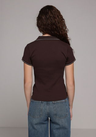 FEMEI - Tricou Polo Maro Femei