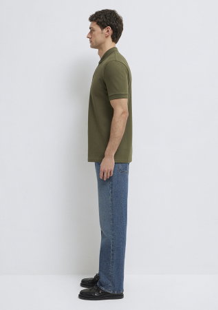 BARBATI - Tricou Polo Olive Slim Barbati