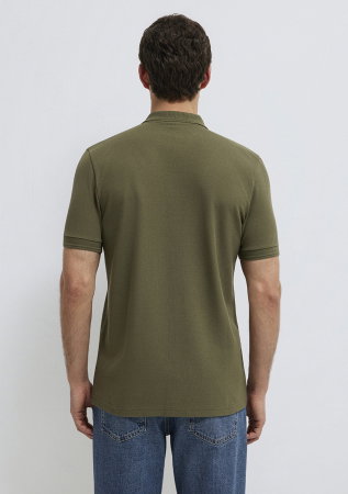 BARBATI - Tricou Polo Olive Slim Barbati