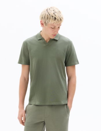 BARBATI - Tricou Polo Verde Masliniu Regular Barbati
