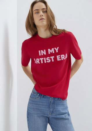 FEMEI - Tricou Rosu Regular Femei