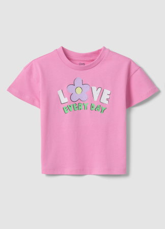 Tricouri, Polo si Topuri - Tricou Roz-Fucsia Fete 3-10 Ani