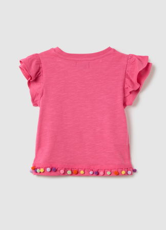  Tricouri si Polo - Tricou Shocking Pink Fete 3-10 Ani