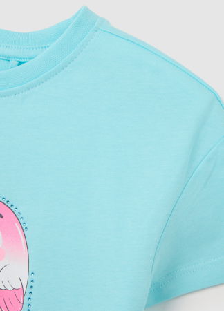  Tricouri si Polo - Tricou Tanager Turquoise Fete 3-10 Ani