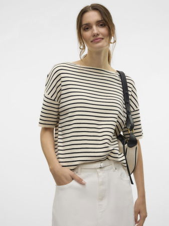 FEMEI - Vero Moda Pulover Cu Maneca Scurta Crem Regular Femei