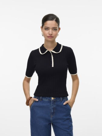 IMBRACAMINTE - Vero Moda Pulover Cu Maneca Scurta Negru  Femei