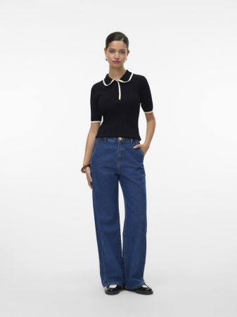 IMBRACAMINTE - Vero Moda Pulover Cu Maneca Scurta Negru  Femei