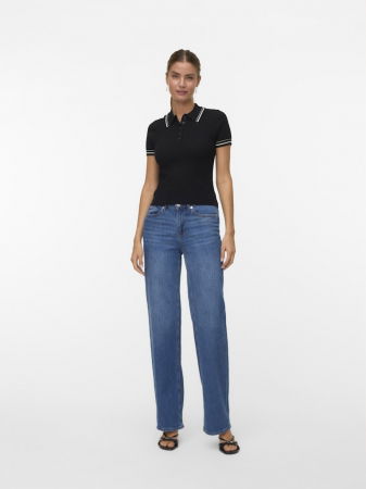 Pulovere si Cardigane - Vero Moda Pulover Cu Maneca Scurta Negru  Femei