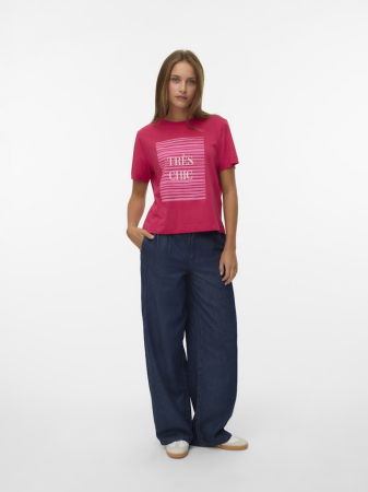 FEMEI - Vero Moda Tricou Rosu Visiniu Regular Femei