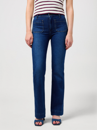 Bootcut - Wrangler Blugi Albastri FLARE Flare Femei