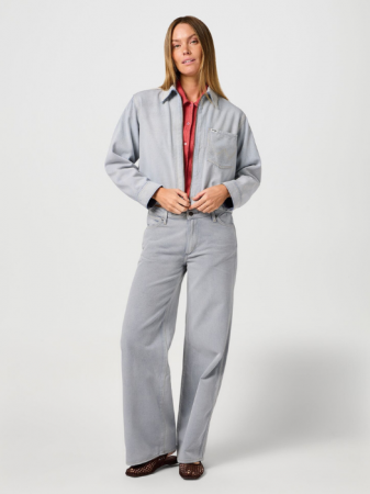 Wide Leg - Wrangler Blugi Gri Deschis WORLD WIDE Wide Leg Femei