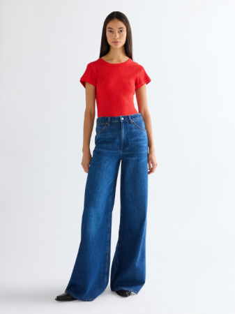 JEANS - Wrangler Blugi Albastri Bottom Loose Femei