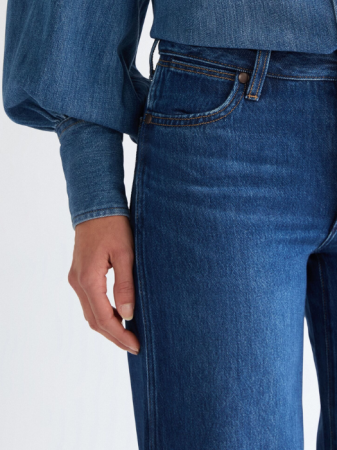 JEANS - Wrangler Blugi Albastri WORLD WIDE Wide Leg Femei