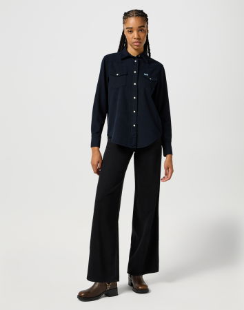 FEMEI - Wrangler Blugi Negri WORLD WIDE Wide Leg Femei