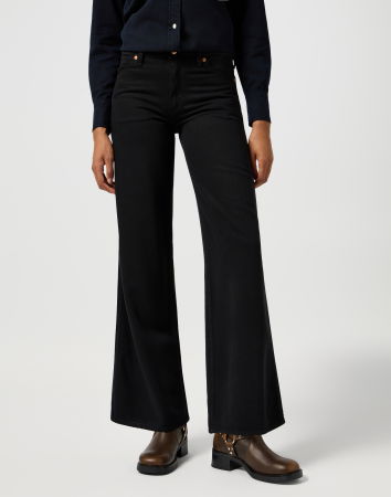 FEMEI - Wrangler Blugi Negri WORLD WIDE Wide Leg Femei