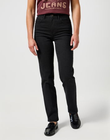 Straight - Wrangler Blugi Straight Negri Femei