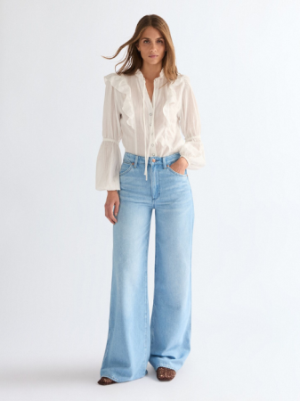 JEANS - Wrangler Blugi Albastri Bottom Loose Femei