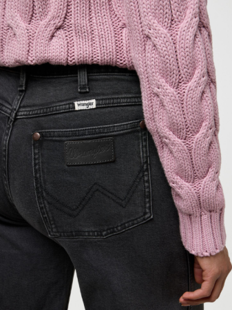 Wide Leg - Wrangler Blugi Negri WORLD WIDE Wide Leg Femei