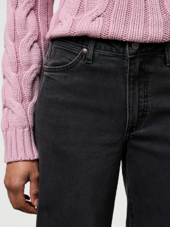 Wide Leg - Wrangler Blugi Negri WORLD WIDE Wide Leg Femei