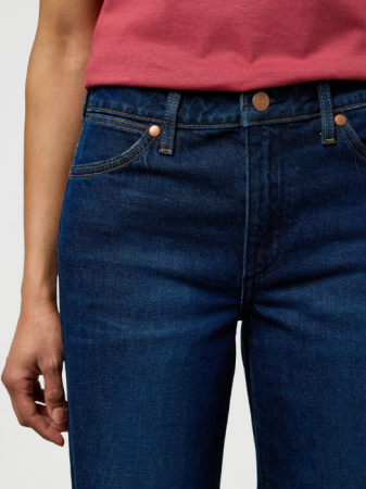 Wide Leg - Wrangler Blugi Albastri WORLD WIDE Wide Leg Femei