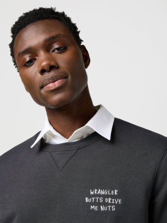 Hanorace - Wrangler Bluza Neagra Relaxed Barbati