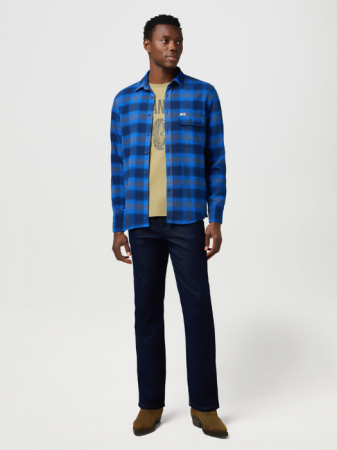 ОДЕЖДА - Wrangler Мужская Рубашка Синяя Regular