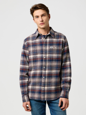 BARBATI - Wrangler Camasa Navy Regular Barbati