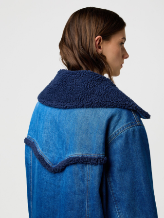 Geci si Jachete - Wrangler Mantou Albastru Oversized Femei