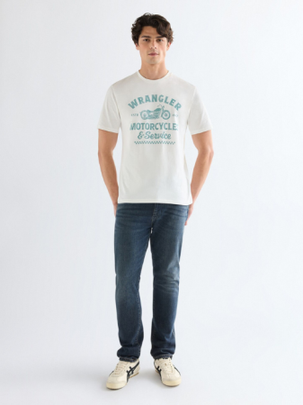 BARBATI - Wrangler Tricou Alb Regular Barbati