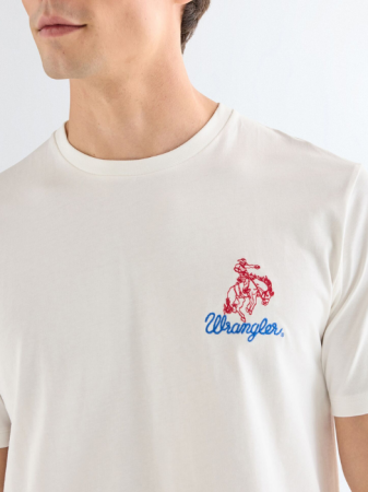 BARBATI - Wrangler Tricou Alb Regular Barbati