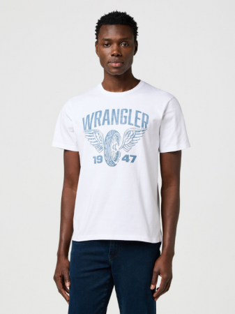 BARBATI - Wrangler Tricou Alb Regular Barbati