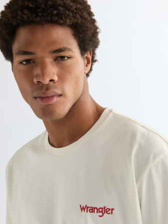 IMBRACAMINTE - Wrangler Tricou Alb Vintage Barbati