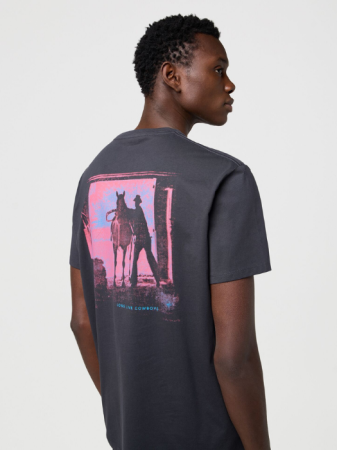 BARBATI - Wrangler Tricou Gri Inchis Vintage Barbati