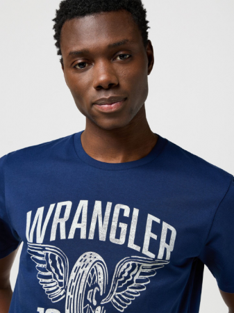 Tricouri si Polo - Wrangler Tricou Navy Regular Barbati