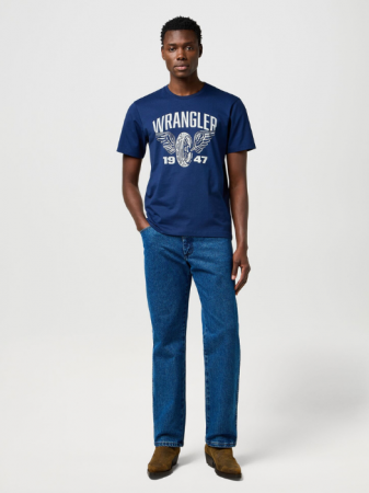 Tricouri si Polo - Wrangler Tricou Navy Regular Barbati