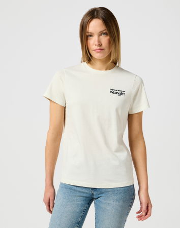 Tricouri si Topuri - Wrangler Tricou Regular White Femei