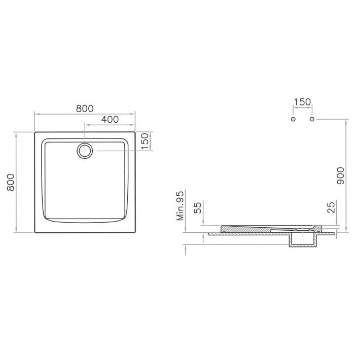Cadita de dus 80x80x5.5cm | 5805L203-0578 [2]