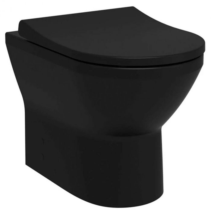 Vas WC rimless stativ lipit de perete 54cm, negru mat | 7059B083-0075 [1]