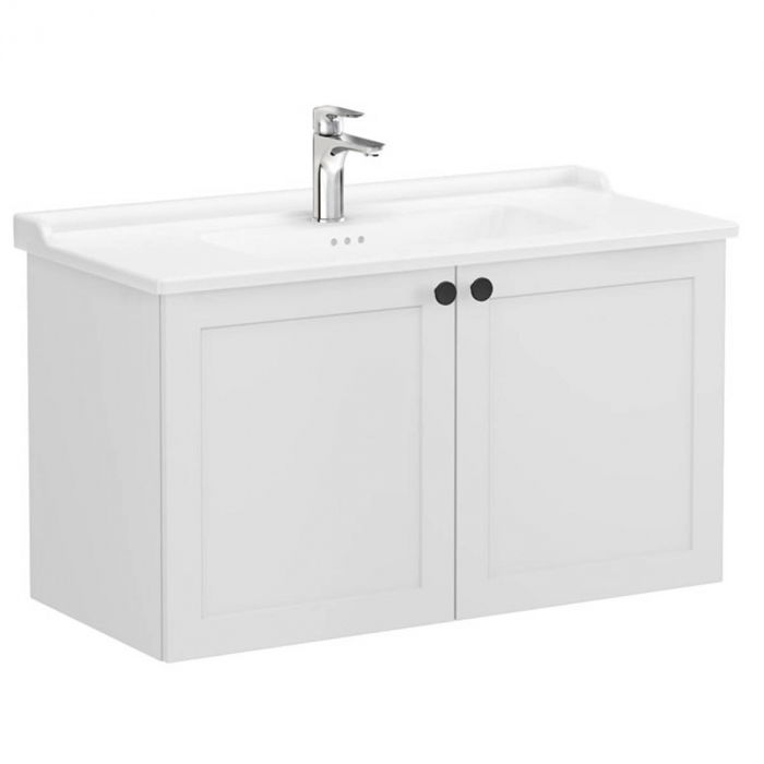 Unitate de baza lavoar baie, cu usi 100cm, mat gri deschis, cu classical lavoar / chiuveta baie | 68744 [1]