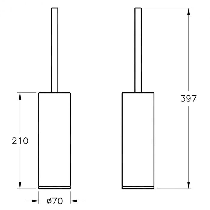 Perie WC cu suport, free standing, nichel periat | A4489334 [2]
