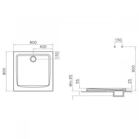 Cadita de dus 80x80x5.5cm | 5805L203-0578 [1]