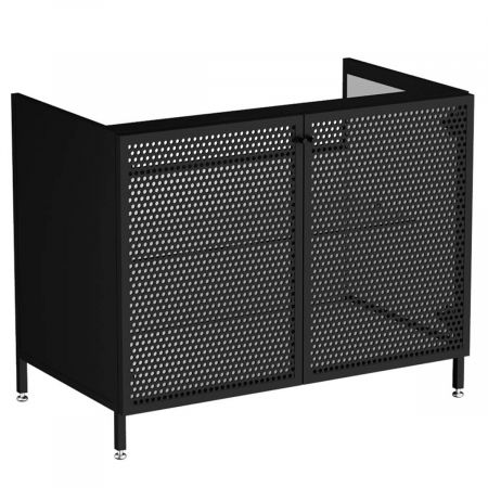 Unitati lavoar - Unitate de baza lavoar baie cu metal mesh usi, compatibil cu blat ceramica baie 7310, pe pardoseala 100cm | 66742