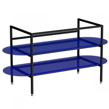 Unitati lavoar - Unitate de baza lavoar baie cu open albastru glass shelves, compatibil cu blat ceramica baie 7310, pe pardoseala 100cm | 66738