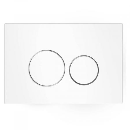 Clapeta de actionare din sticla alba, actionare dubla, 249x169 mm, colectia Origin | 740-1600