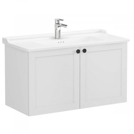 Unitate de baza lavoar baie, cu usi 100cm, mat gri deschis, cu classical lavoar / chiuveta baie | 68744 [0]