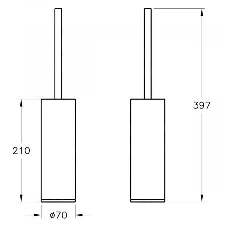Perie WC cu suport, free standing, nichel periat | A4489334 [1]