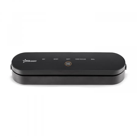 Electrocasnice Mici - Aparat de vidat si sigilat STARCREST VS-3022, Panou comanda Touch , Vidare umed/uscata, 5 Functii, Ideal pentru alimente sensibile, Cutter incorporat, 10 Pungi incluse, Negru