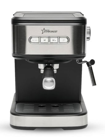 Electrocasnice Mici - Espressor STARCREST SEM-850SLBK, 850W, 20 bar, rezervor detasabil 1.5L, dispozitiv spumare, filtru dublu din inox, Negru/Inox